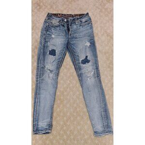 Rock Revival Jeans Women's Size 32x30 Aliana Easy Skinny Light Wash Distressed